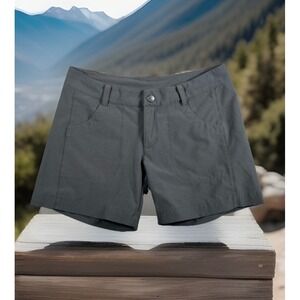 Patagonia Happy Hike Shorts Women's 0‎ Forge Gray Outdoor Casual Drawstrings EUC